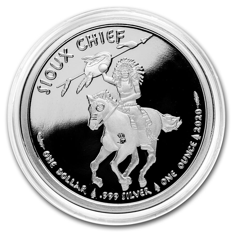 2020 1 oz Silver $1 Sioux Indian War Chief BU