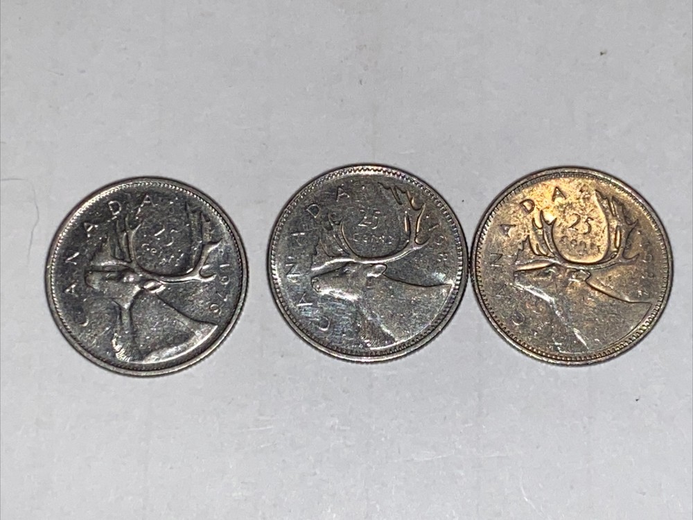 1976 1982 1984 Canada Twenty Five Cents Quarter