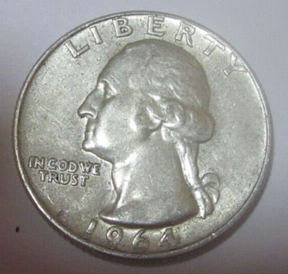 1964  D Washington Silver Quarter   90% Silver