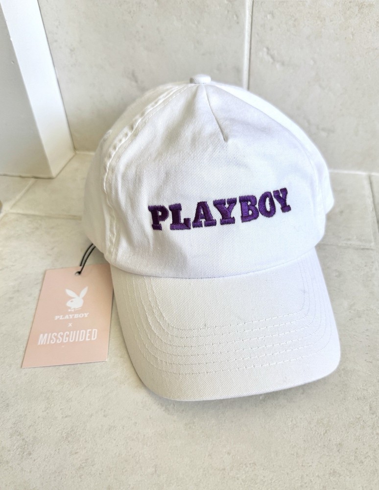 Playboy Bunny & Misguided White Adjustable Cap - NEW