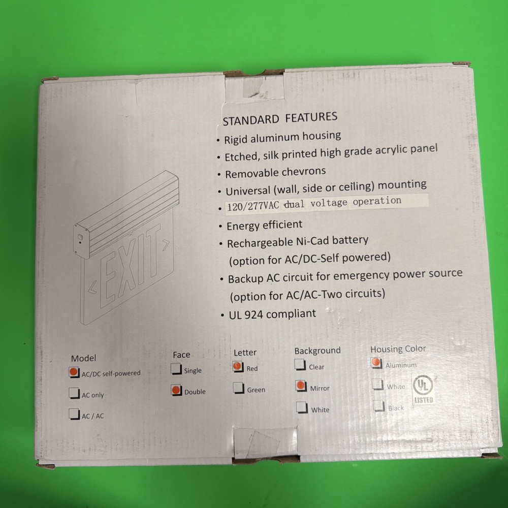 EDGE LIT LED EXIT SIGN