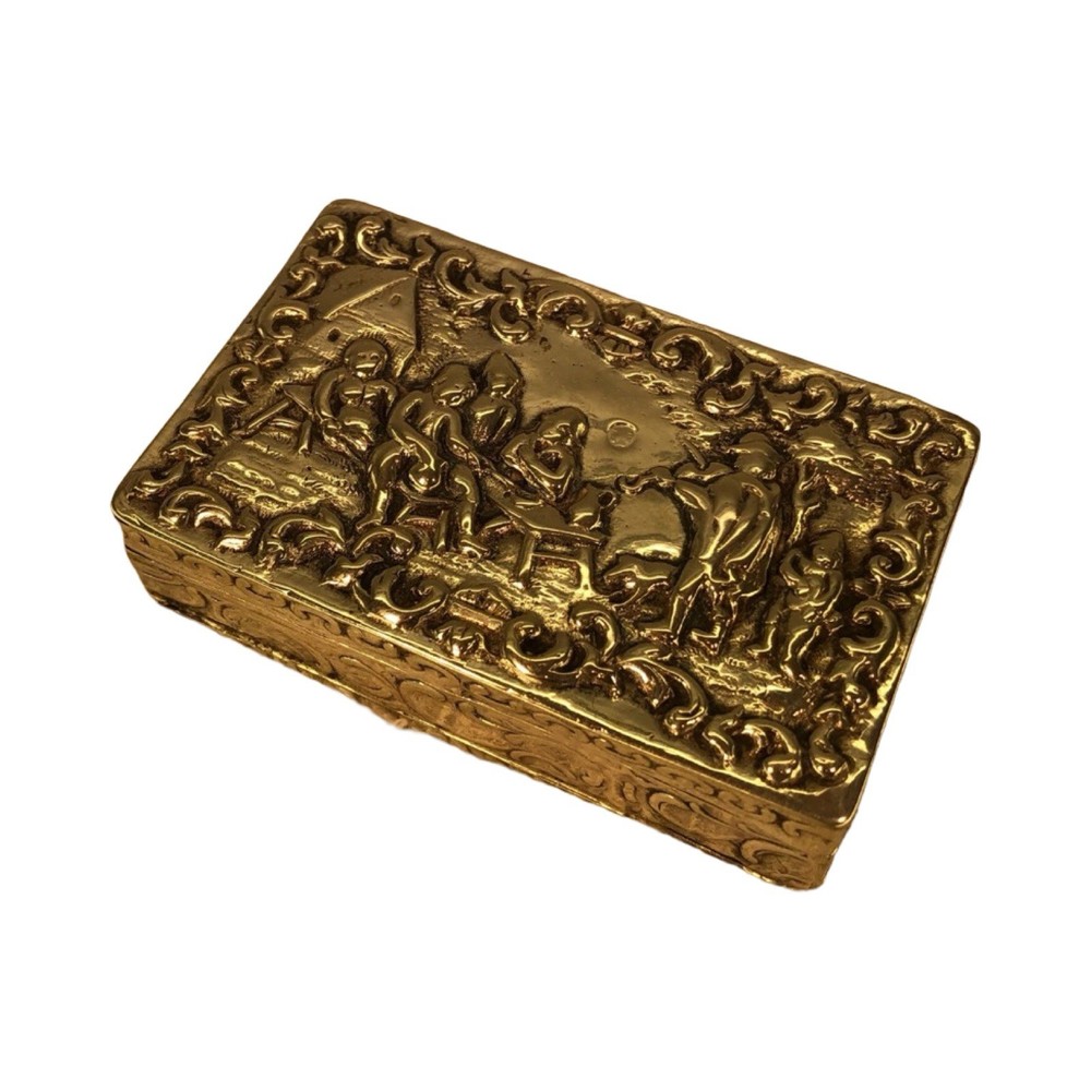 Dutch Solid Silver Table Snuff Box, 1912