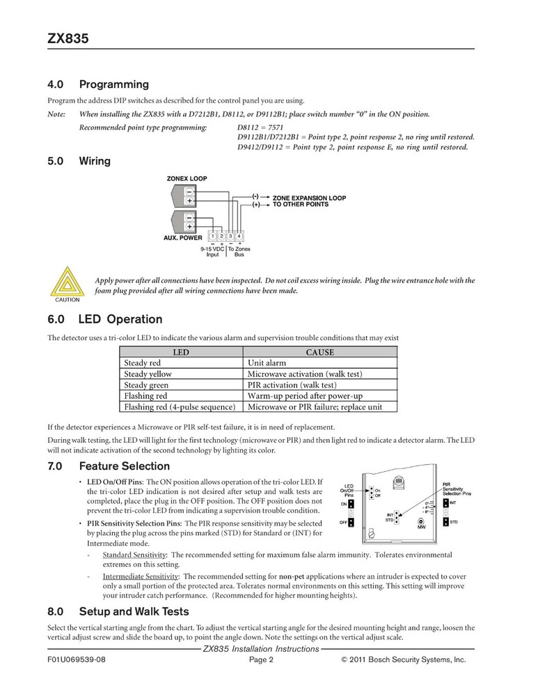 Bosch ZX835 TriTech PIR Detector With POPIT Interface