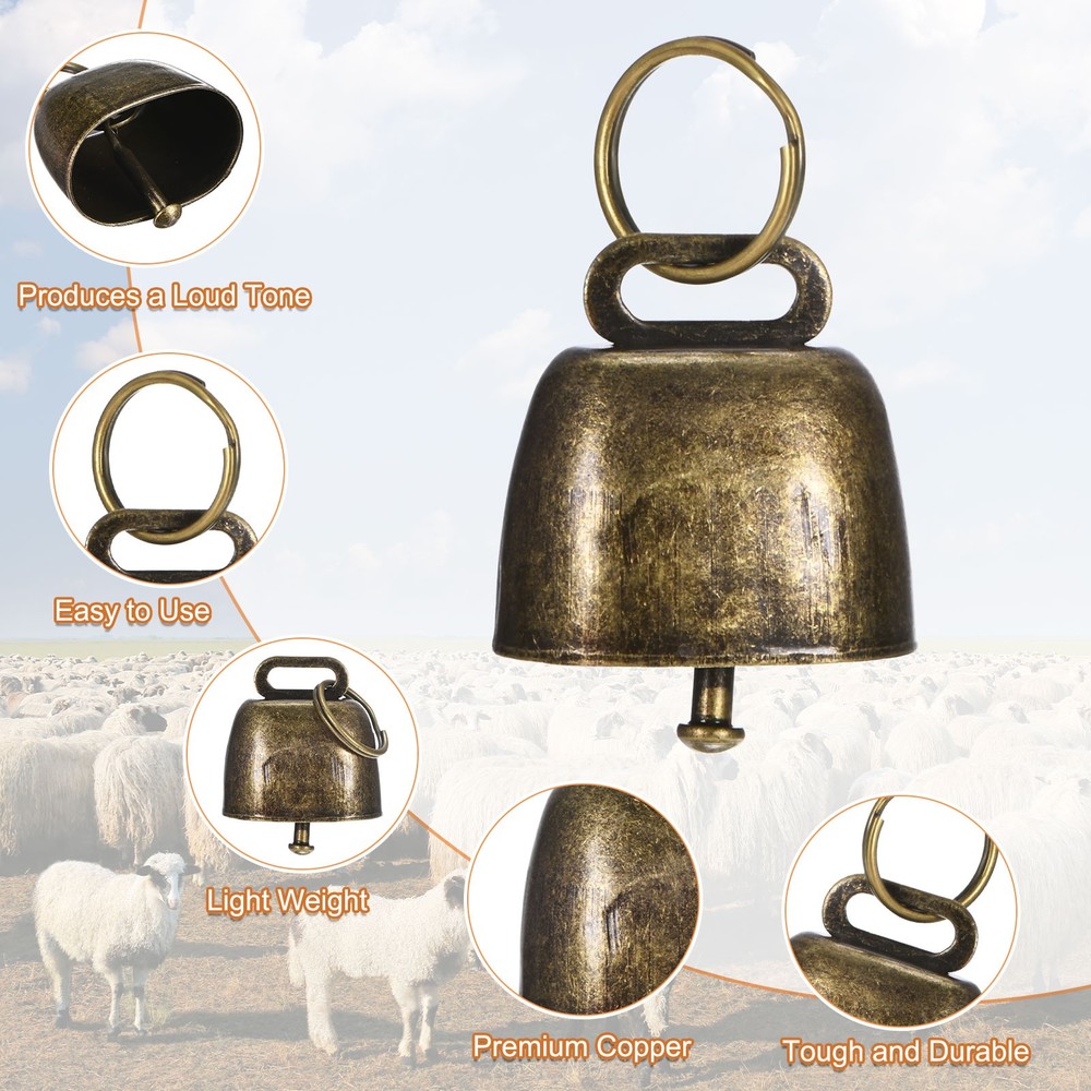 3-Pack Goat Collars with Bells, 13.8"-20.5" Polyester [Blue]