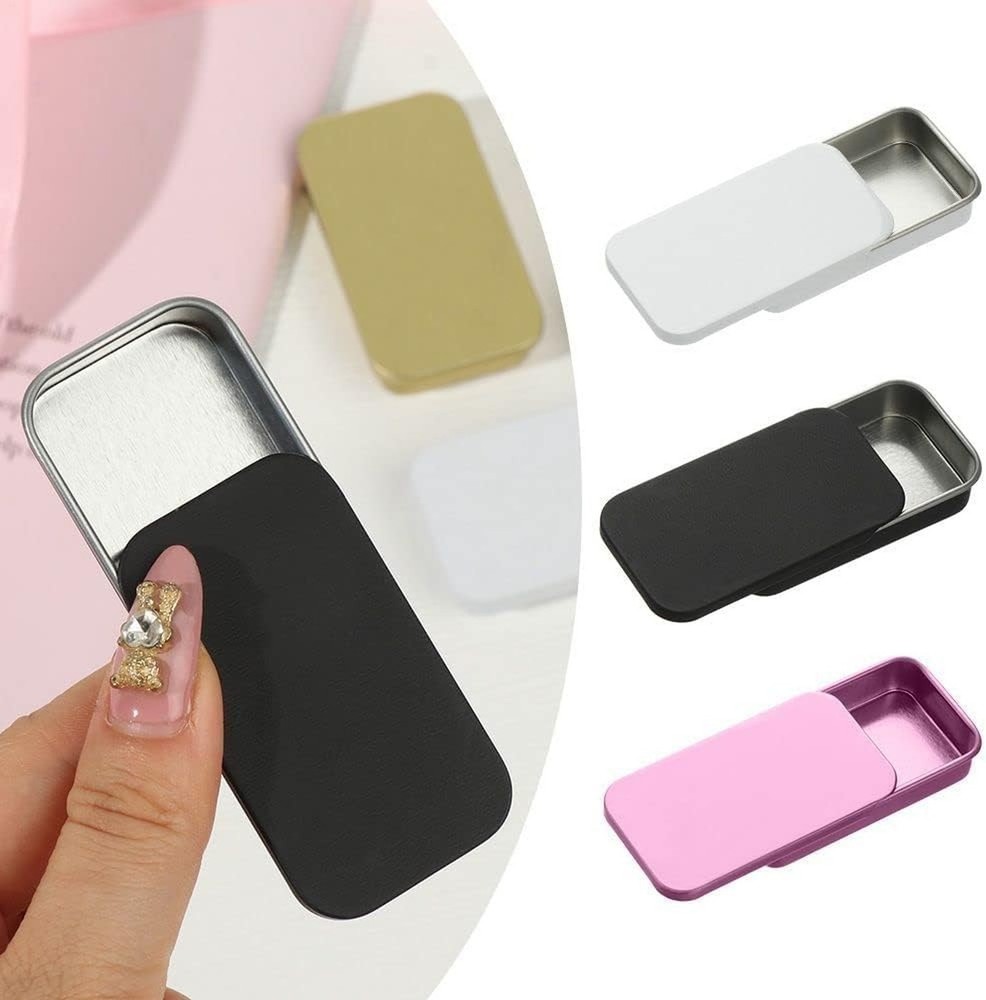 Silver Rectangular Empty Slide Top Metal Tin Containers for Candies, Jewelry,...