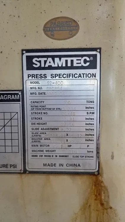 440 TON STAMTEC SSDC PRESS