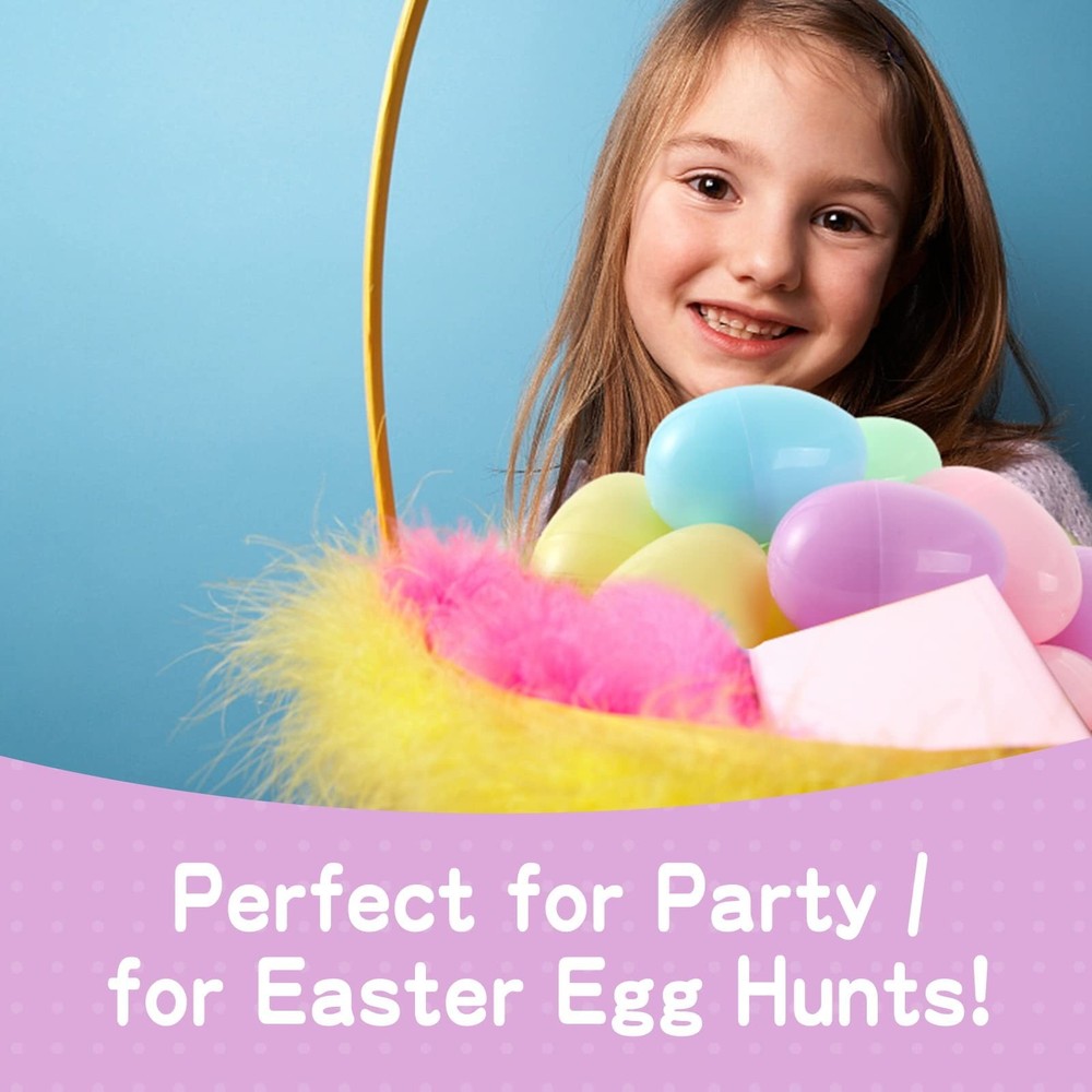 Fillable Pastel Color Plastic Easter Eggs Hunt Party Supply Pack Bulk- 2.5" A...