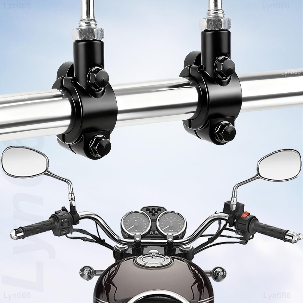 Aluminum 7/8" Handlebar Mirror Holders - Secure Clamp Adaptor for Motorcycles