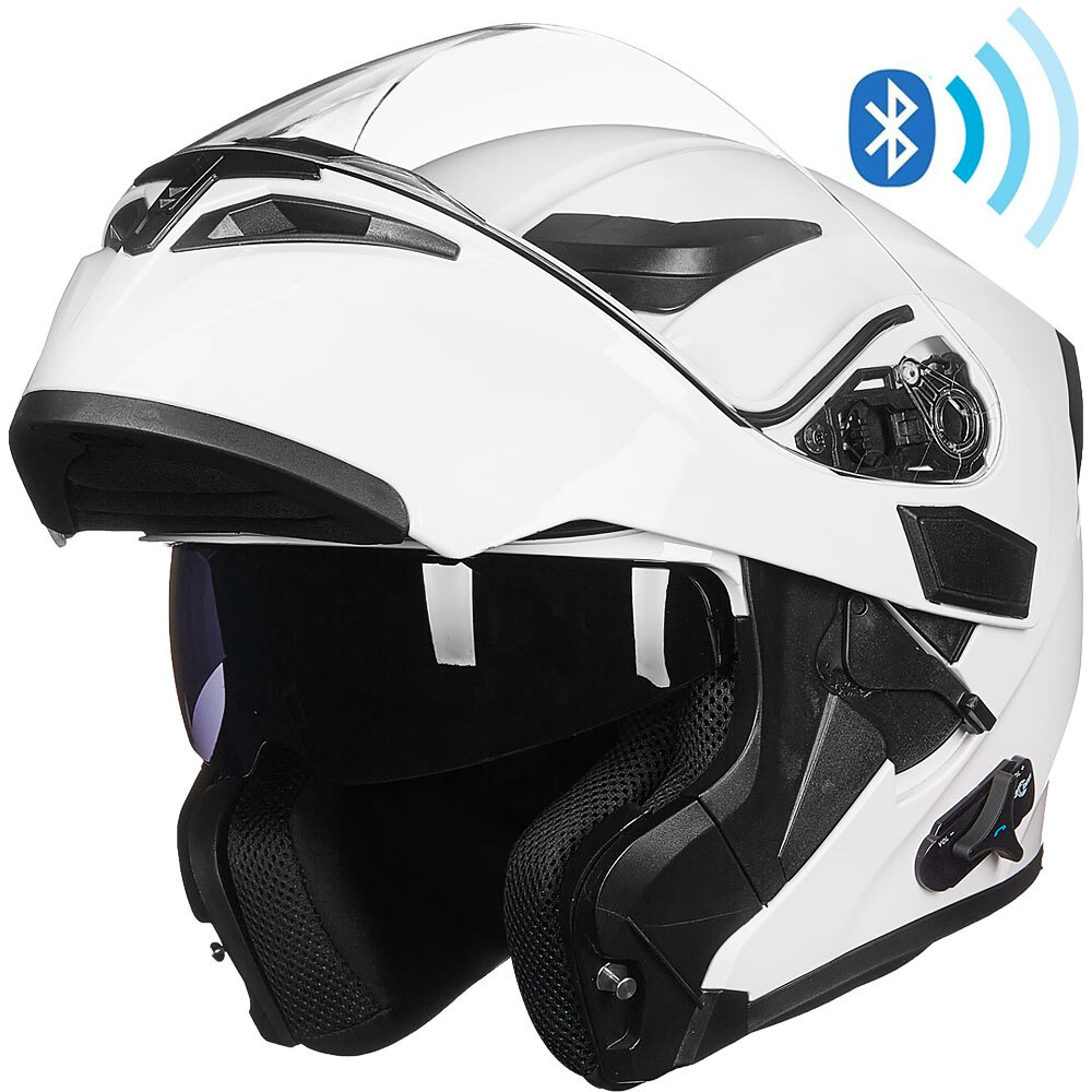 ILM Bluetooth Motorcycle Helmet Flip up Modular Dual Visor Intercom FM DOT 902BT