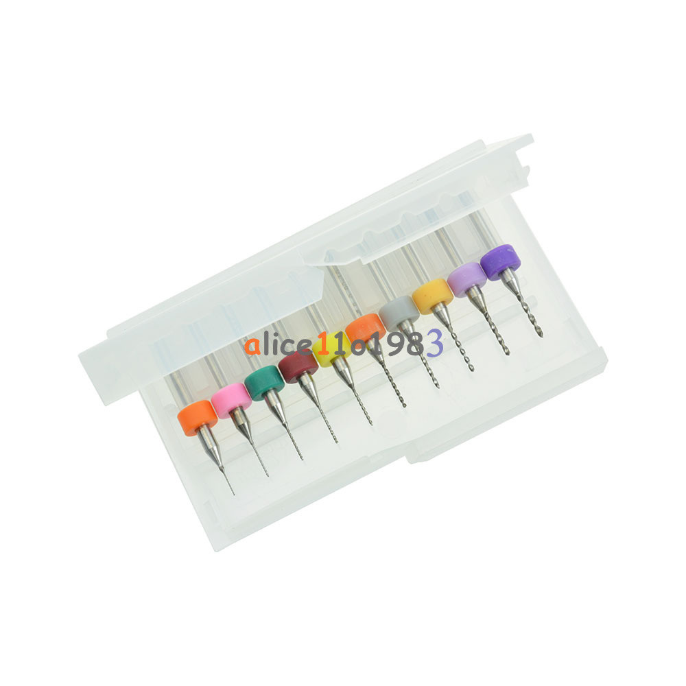 10Pcs PCB Print Circuit Board Carbide Micro Drill Bits Tool 0.3mm to 1.2 mm