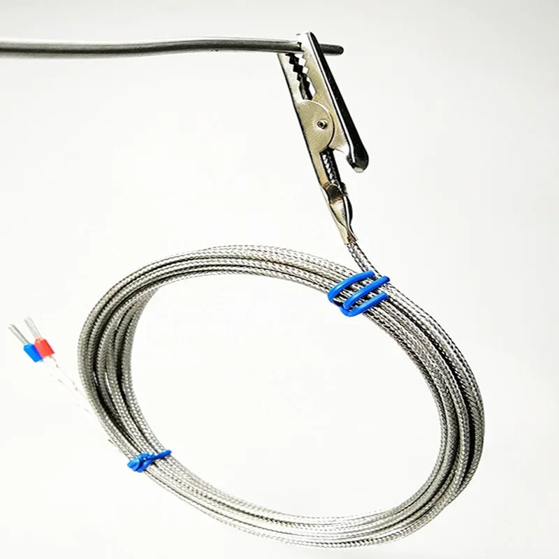 Thermocouple Crocodile Clamp K-type Temperature Sensor Handheld Control Probe
