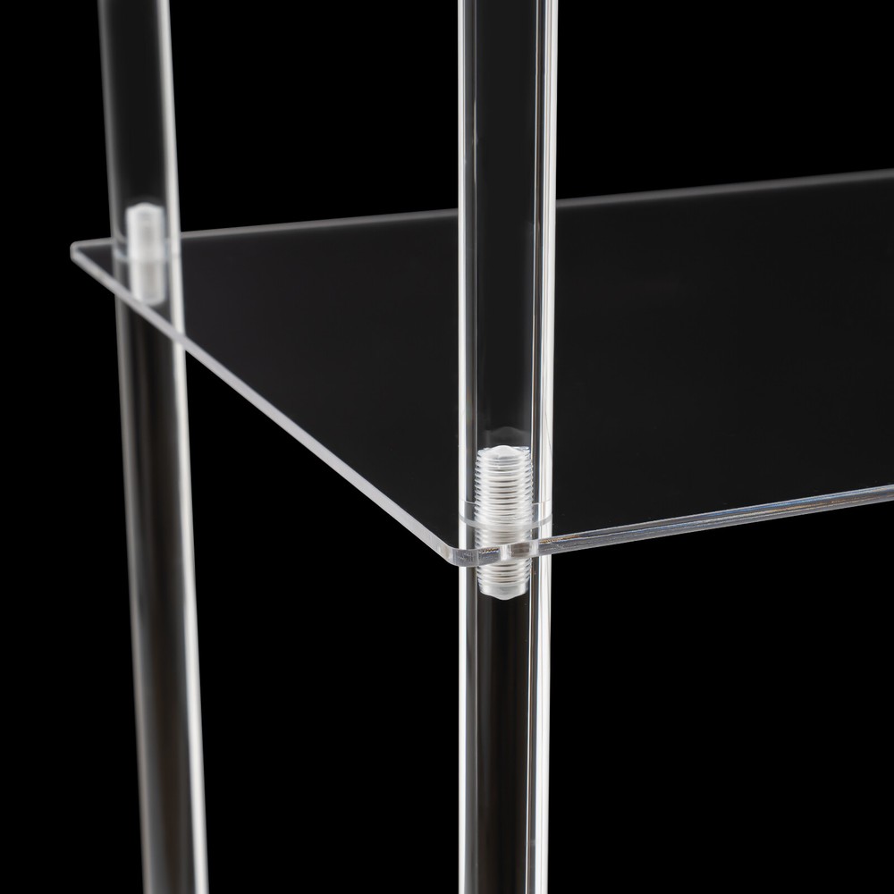 3-Tier Mobile Clear Acrylic Printer Stand Storage Shelf Printer Table on Wheel