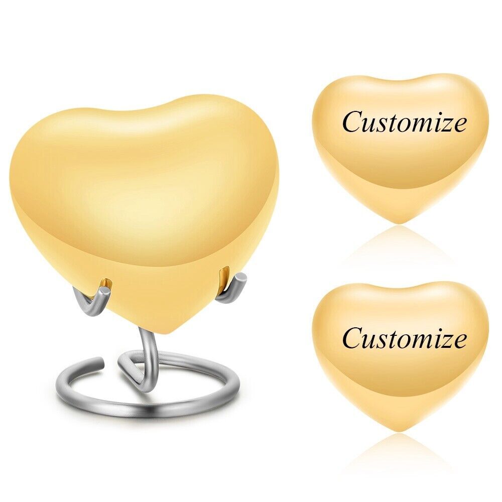 Customize Heart Cremation Urn Jar Holder Keepsake for Human Memorial Pet Ashes