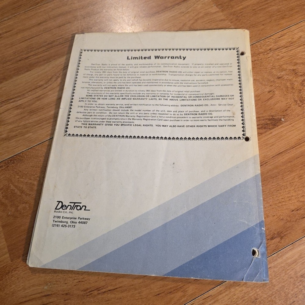 Dentron MLA-2500 Operating Instruction Manual