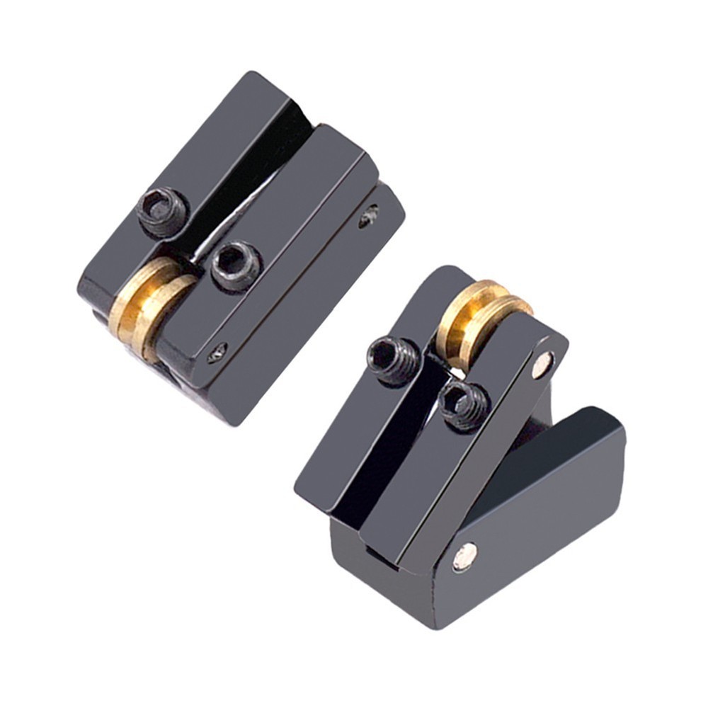 Black Fixed 6 String Guitar Bridge: Easy Install Roller Saddle for Electric