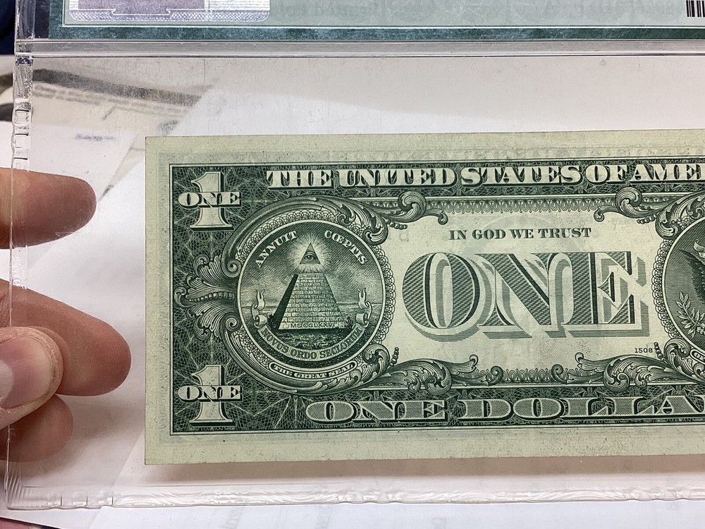 $1 1969C PMG 45 Printed Fold Error FR#1906-B