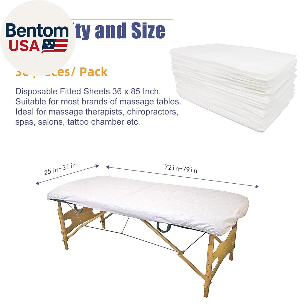 30PCS Disposable Fitted Massage Table Sheets, Heavy Duty Elastic Disposable Bed