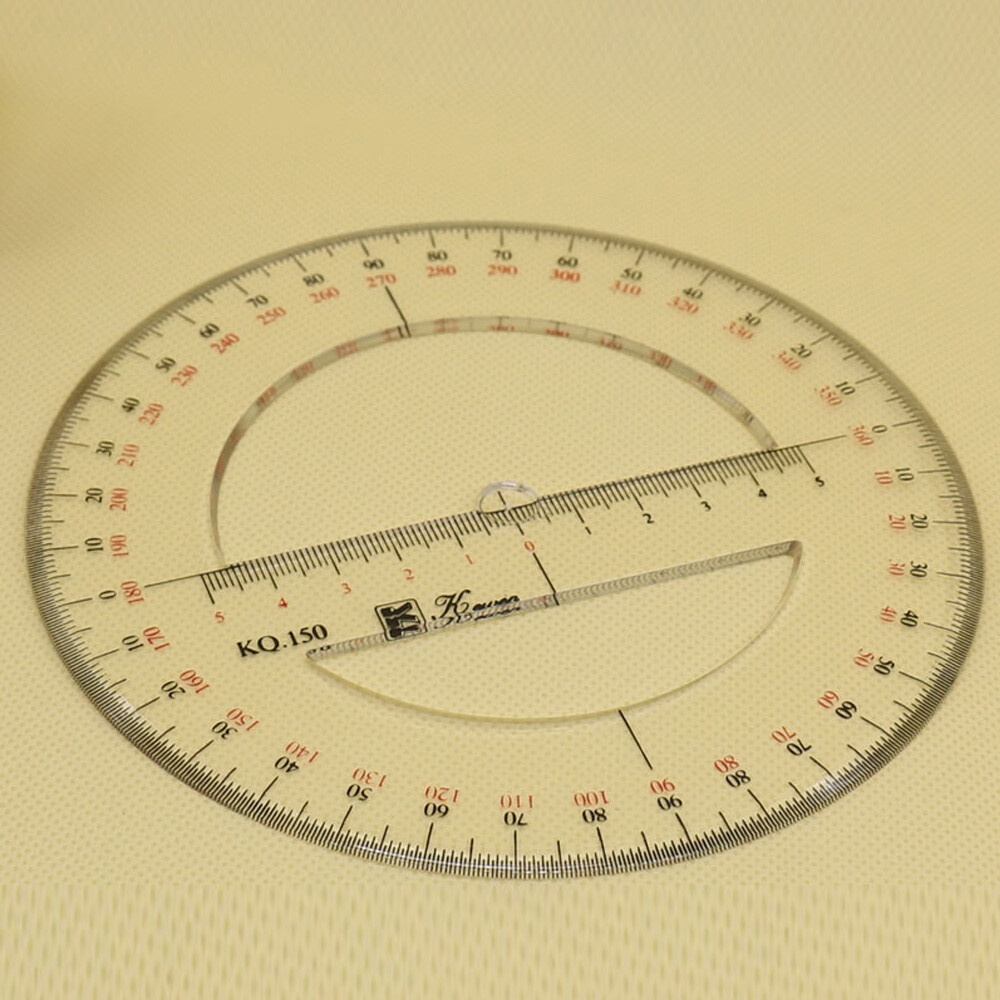 CIRCULAR PROTRACTOR 360 DEGREE 10 15CM TRANSPARENT PLASTIC