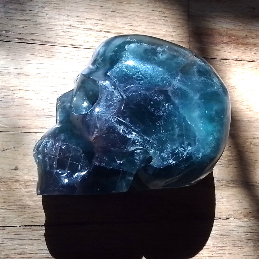 CRYSTAL SKULL Labradorite 4"