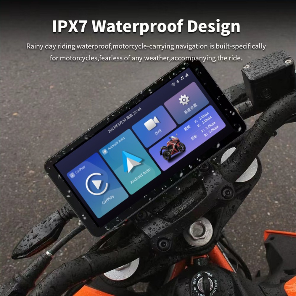 Motorcycle GPS Navigation Wireless Portable Carplay/Android Waterproof
