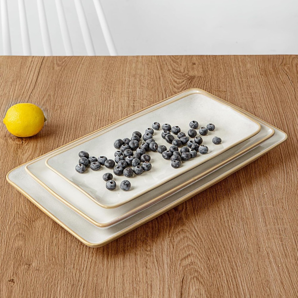 Serving Platter Rectangular 15.67/14.1/12.6inch Serving Dishes Entertaining