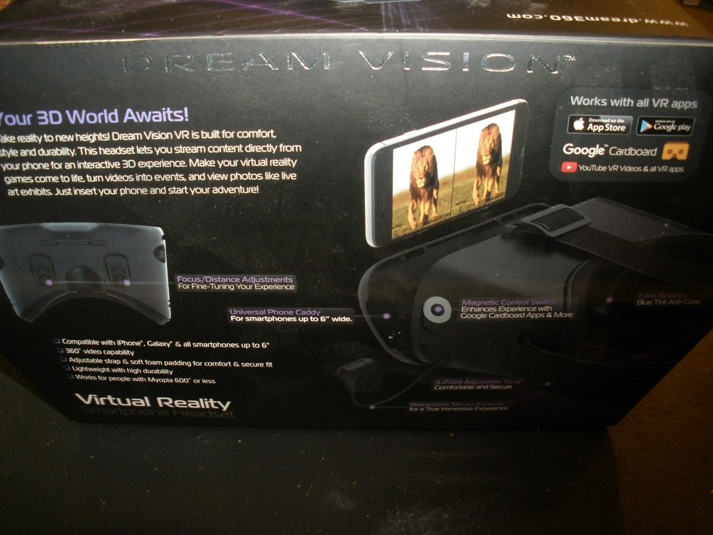 NEW Dream Vision Virtual Reality Smartphone Headset fits iphone, Android
