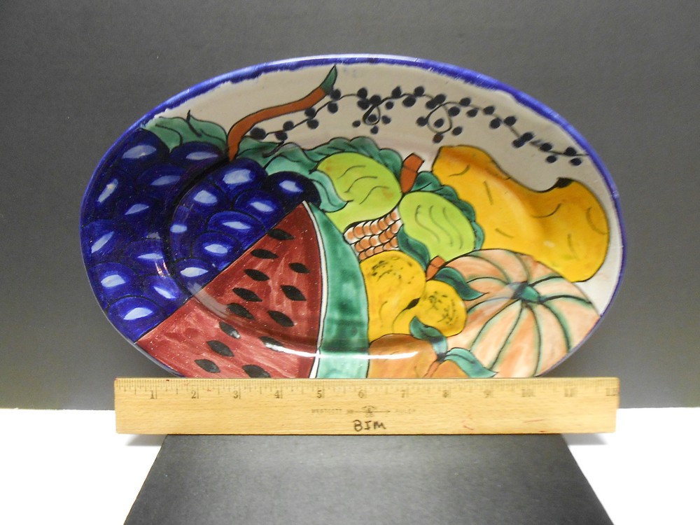 Handpainted Fruit Platter 12" by 8.5"