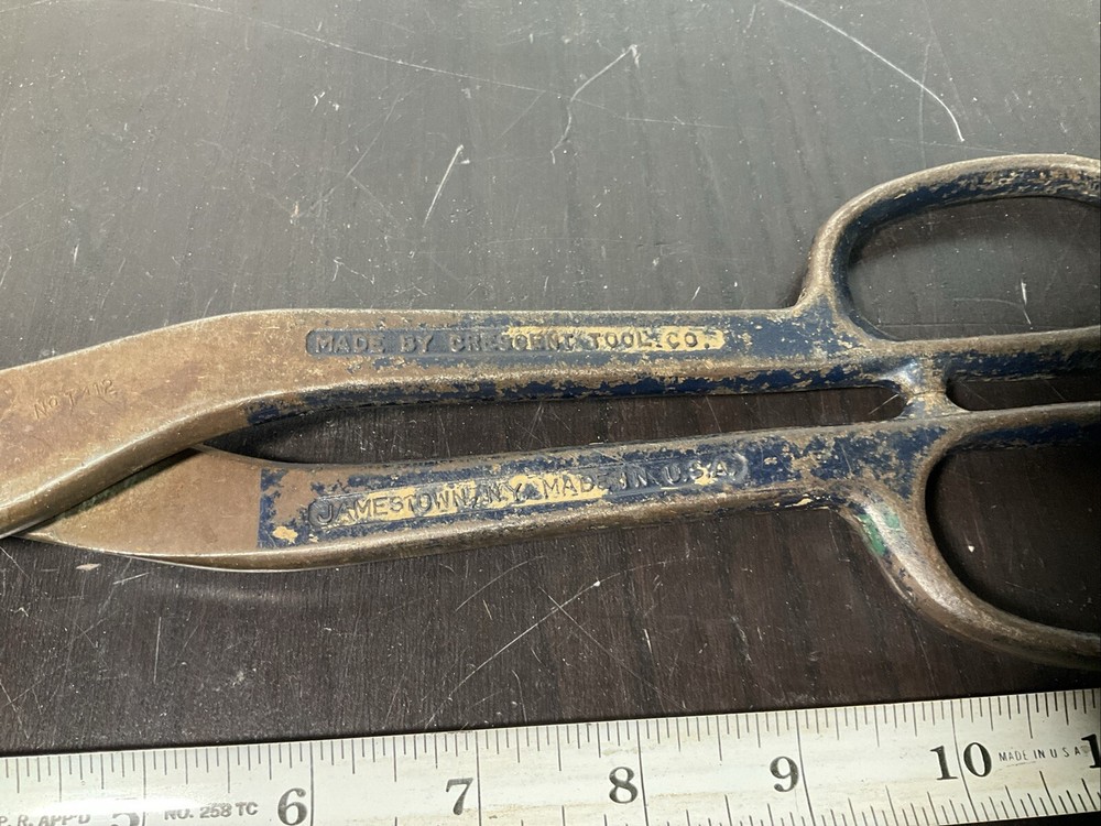 Vintage Crescent Tool Co. 13” & G L 7” Tin Snips