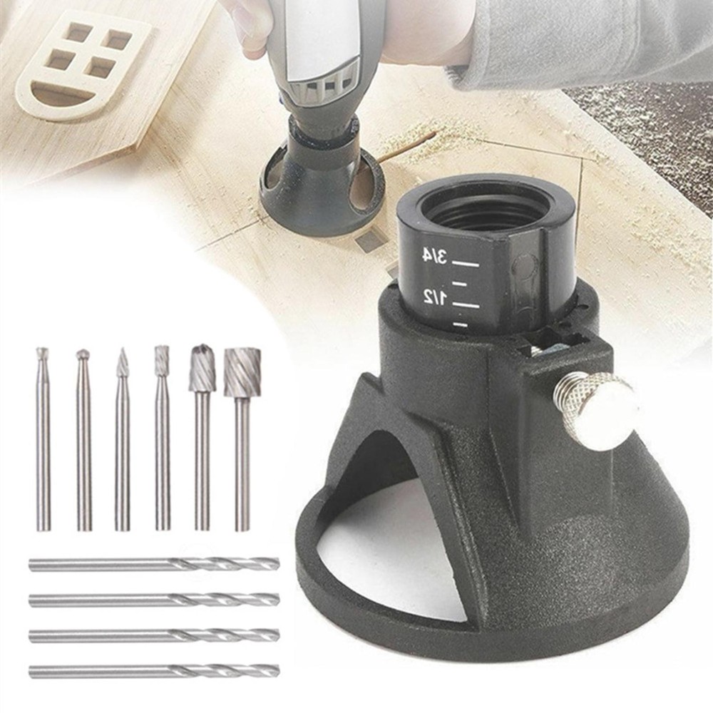 Large Window Wood Guide HSS Router With Drill Bits Set For Dremel D
