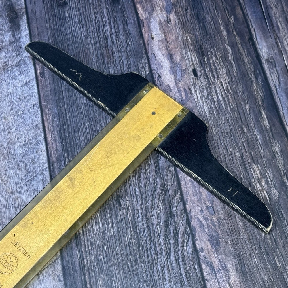 Vintage Globe Wood T-Square Drafting Tool Architectural