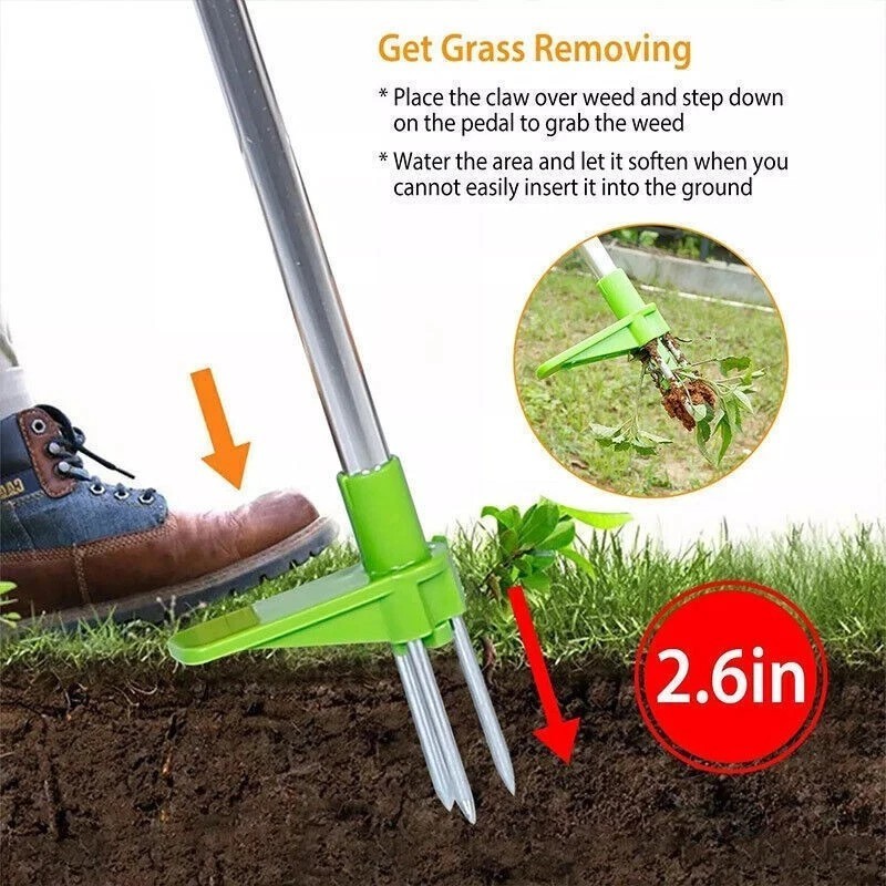 Weeder Root Remover Outdoor Long Handle Killer Weed Puller Removable Stand Up