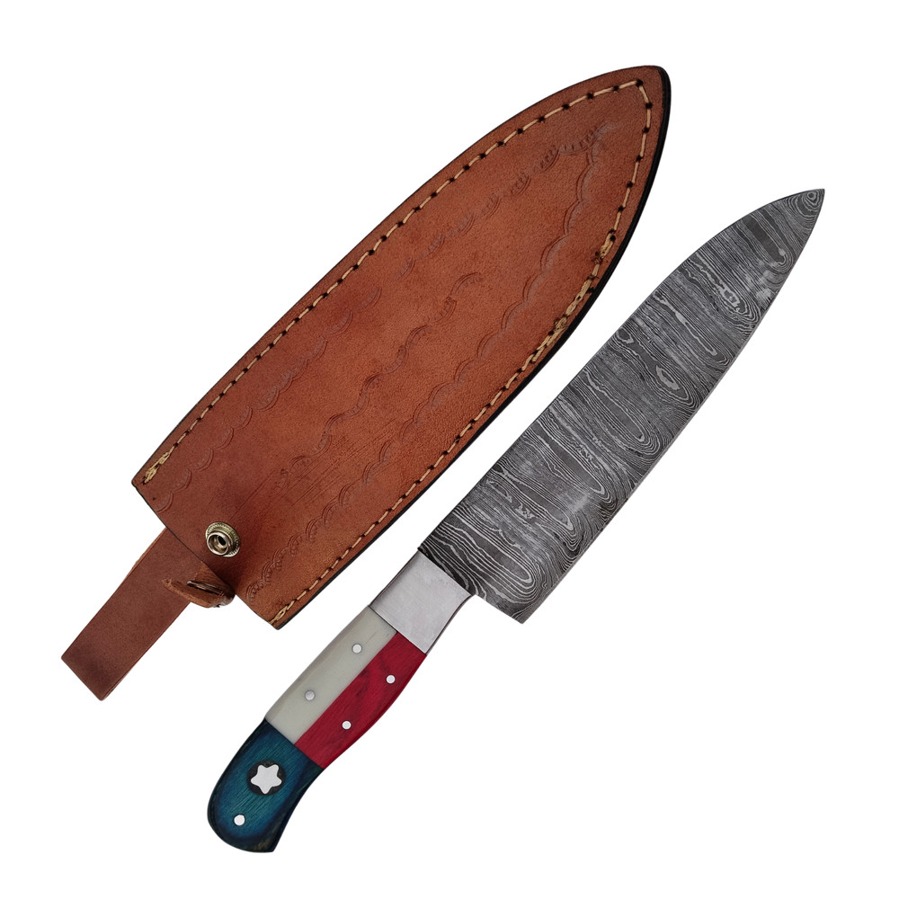 Custom Handmade Damascus kitchen chef Knife blade- Length 13"