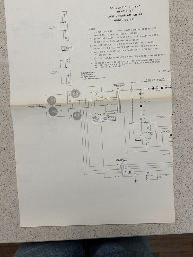 HEATHKIT SB-221 Linear Amplifier Assembly Manual Original