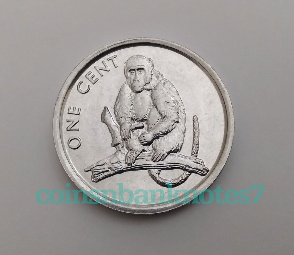 2003 Cook Islands 1 Cent Coin, KM423 Uncirculated / Monkey