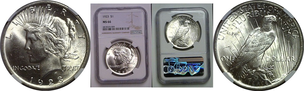 1923 Peace Dollar   NGC MS-66
