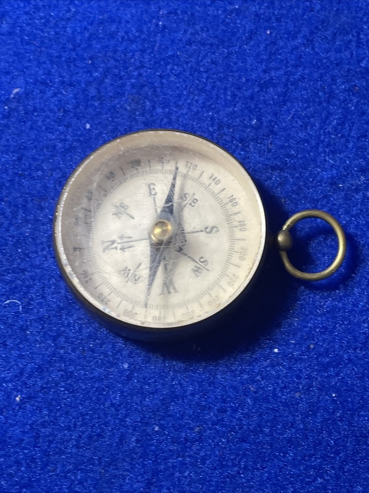 VINTAGE BRASS WEST GERMANY POCKET COMPASS