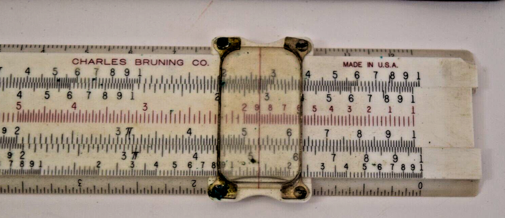 Vintage Charles Bruning Model 2401 Slide Ruler