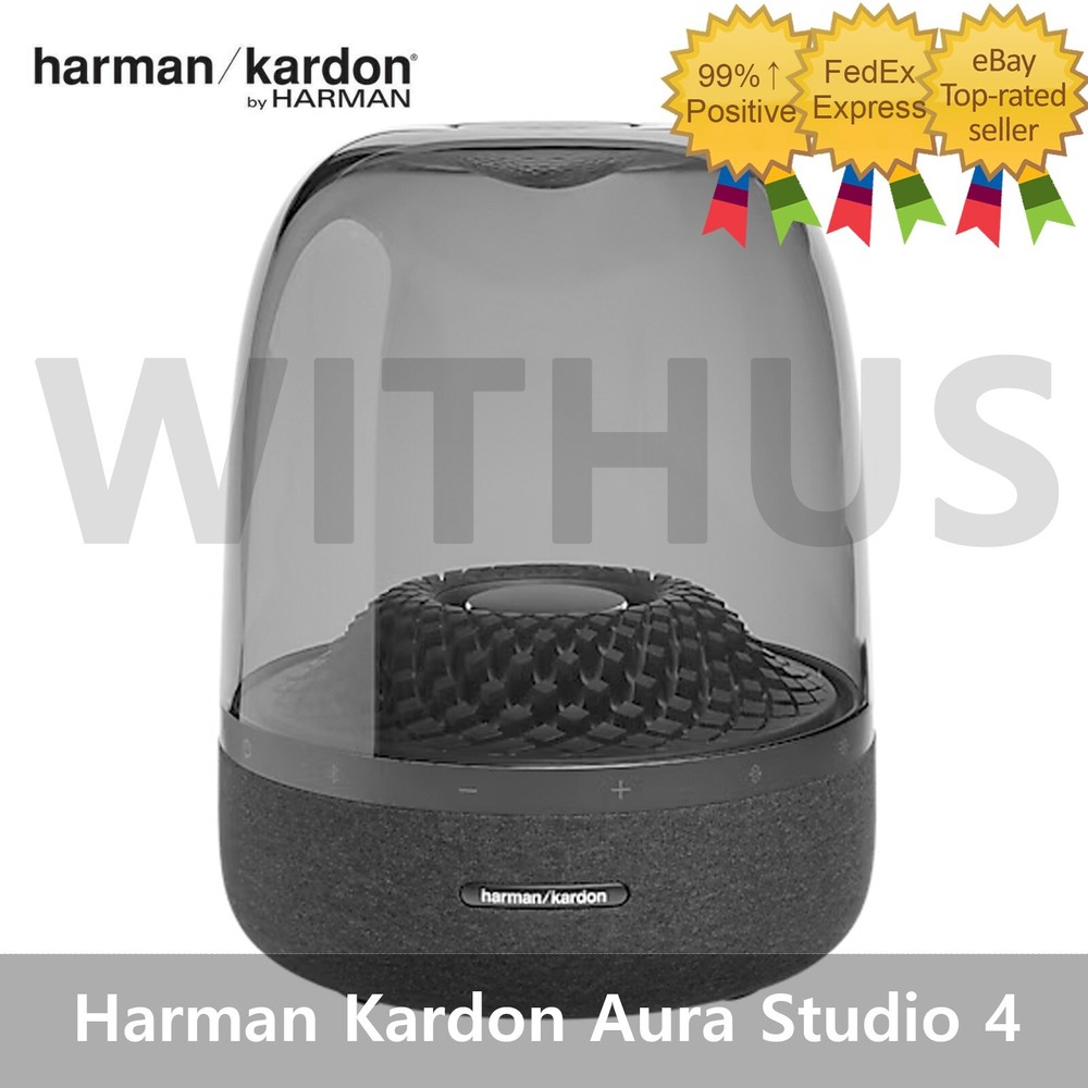Harman Kardon Aura Studio4 Wireless Bluetooth Speaker & Ambient Lighting Black=