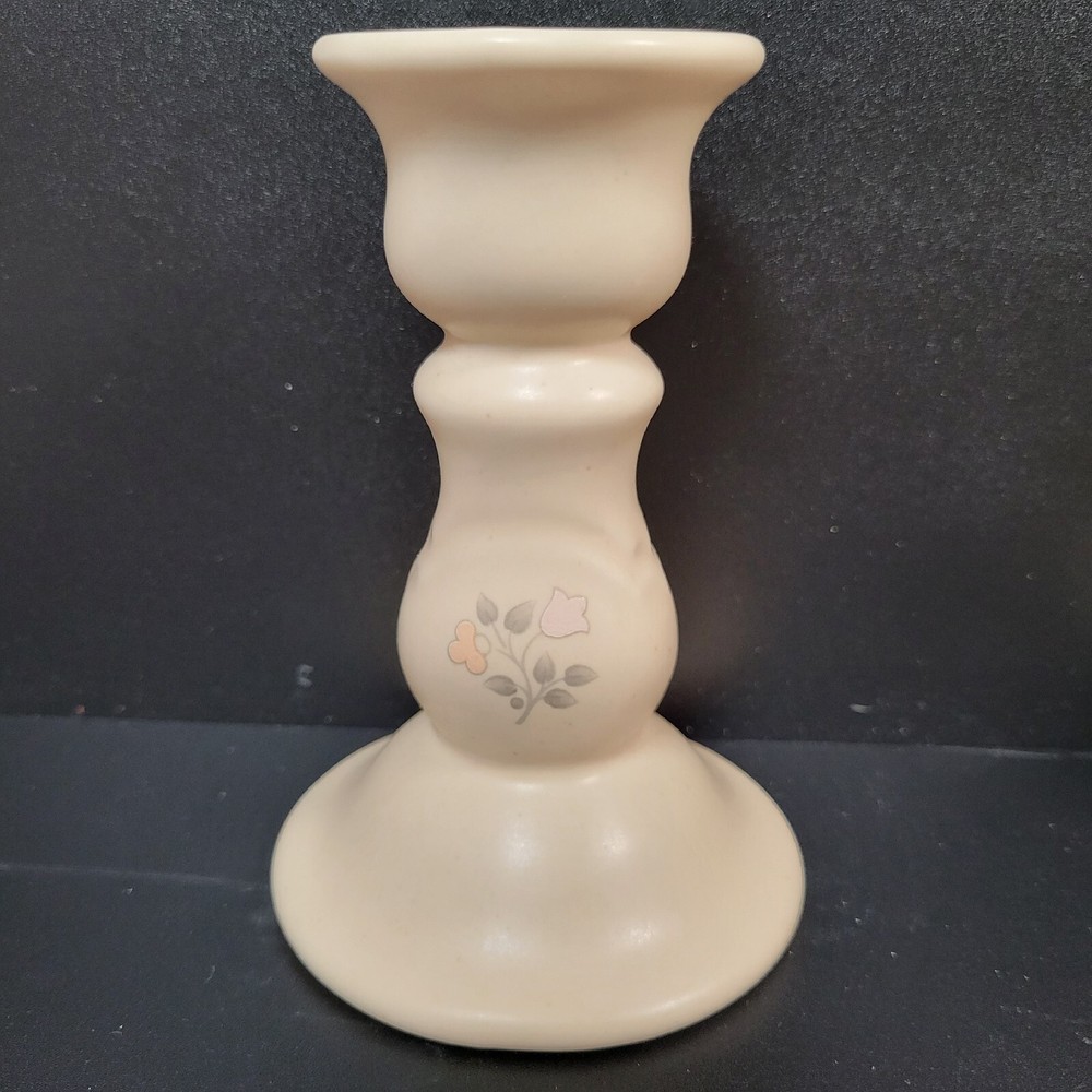 Pfaltzgraff Remembrance Pattern Candle Sticks Candlesticks Pink & Blue Flowers