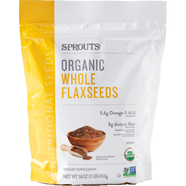 2 Pack - Sprouts Organic Whole Flaxseeds 16 oz