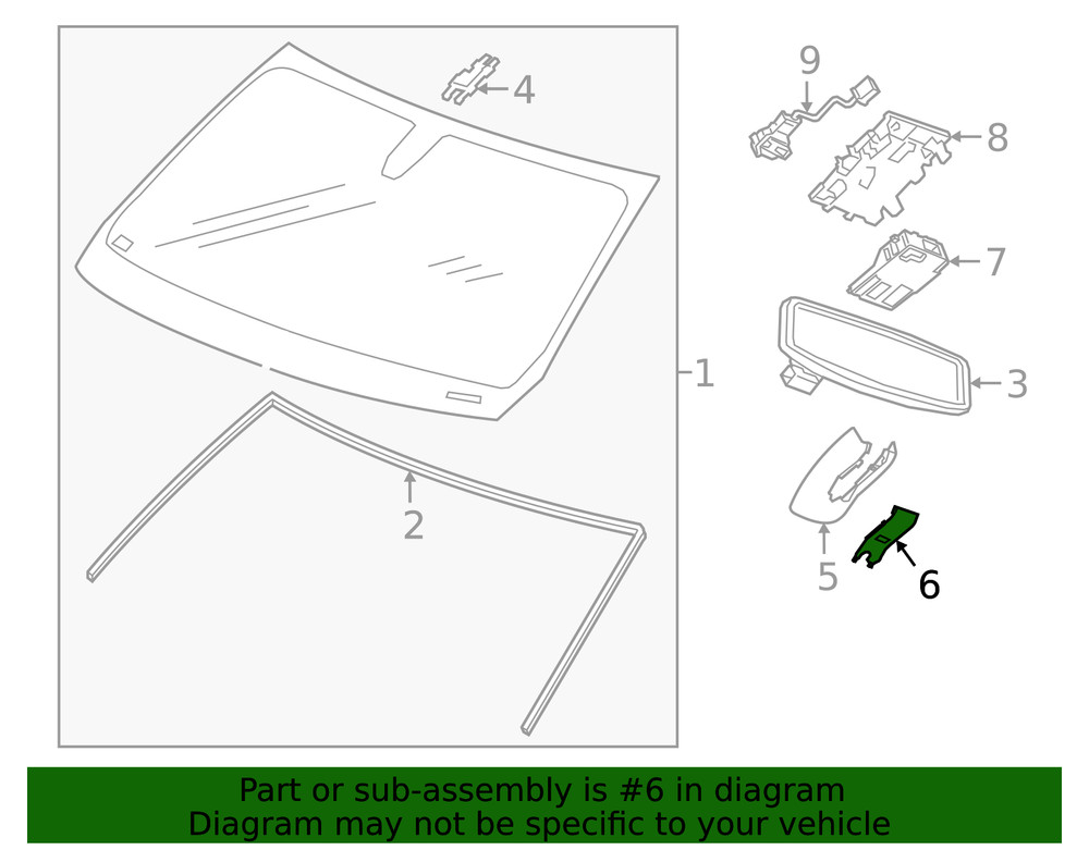 Black Windshield Multifunction Sensor Mount Bracket Cover Insert (84049175)