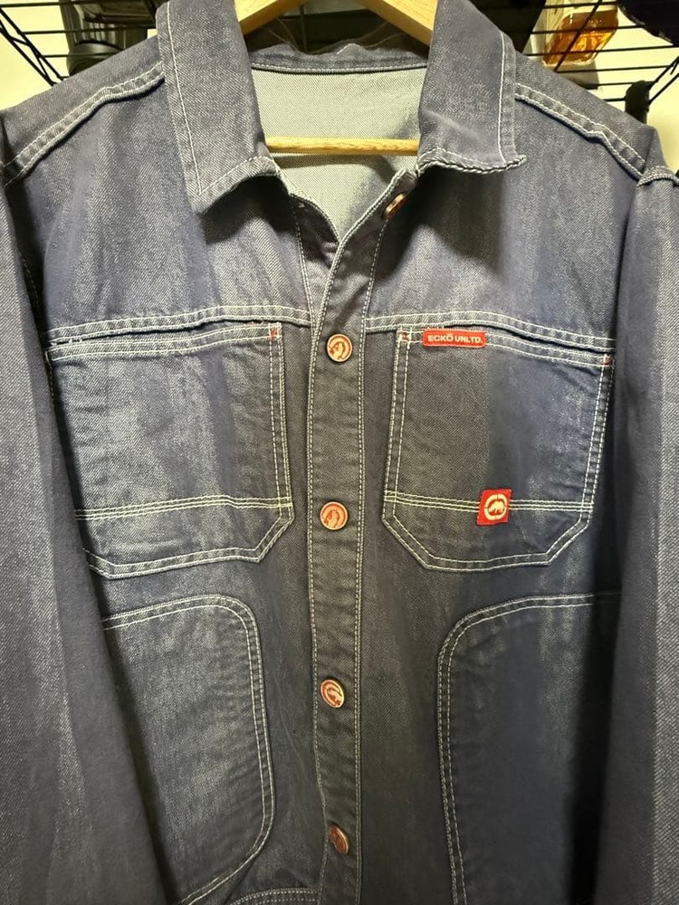 ECKO UNLTD. Shiny Denim Jacket y2k