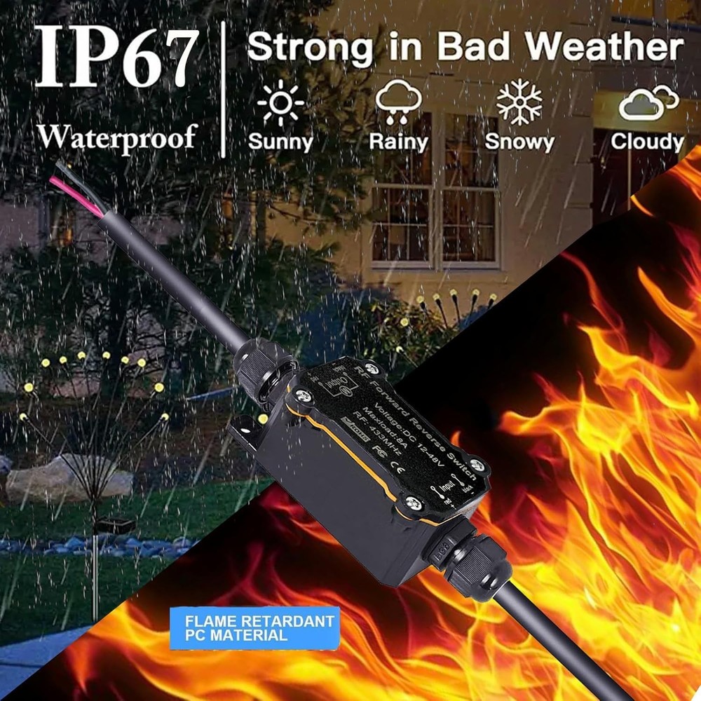 Compact Waterproof Wireless Switch for DC Motor - Forward Reverse Control