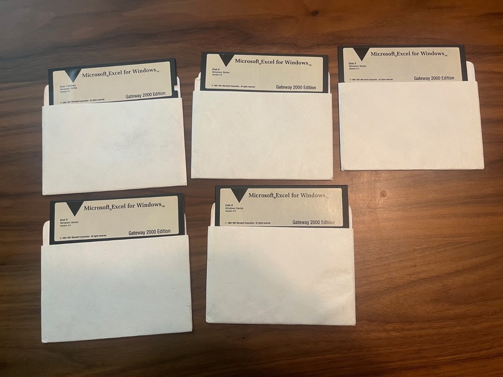 Microsoft Excel for Windows 4.0 5.25" Floppy Disk Lot (UNTESTED)