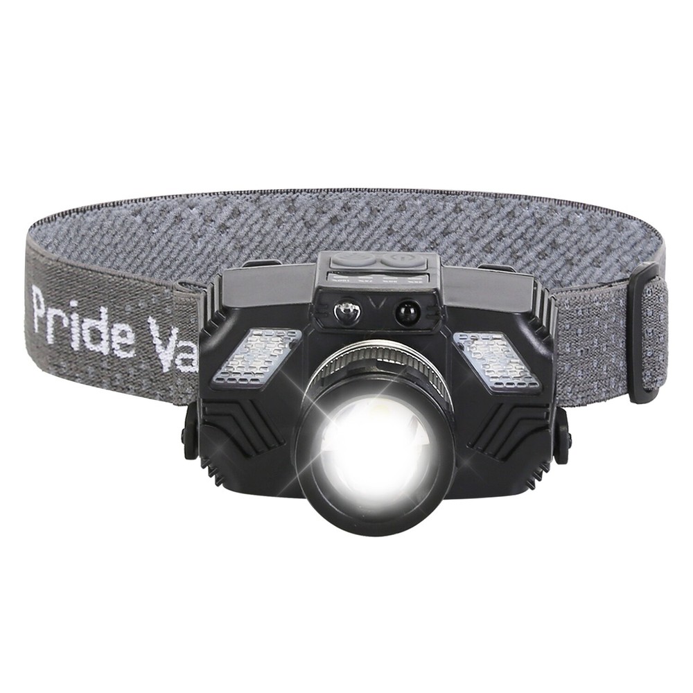 Zoomable LED Headlamp Adjustable Headlight Head Lamp Motion Sensor Flashlight