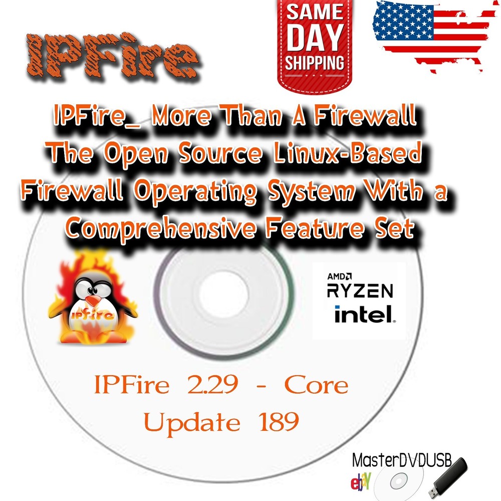 IPFIRE Open Source Linux OS Firewall Install DVD Same Day Shipping Latest update