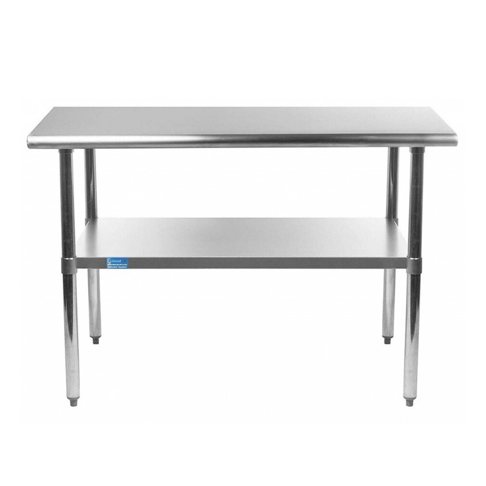 30" X 48" Stainless Steel Work Table With Galvanized Undershelf