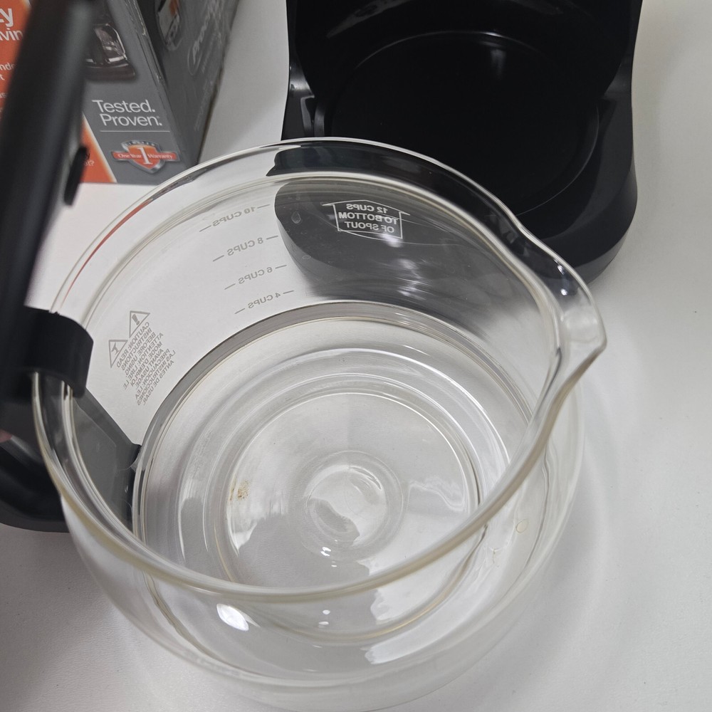 Proctor Silex 12 Cup Durable Compact Coffee Maker Glass Space Saving Auto Pause