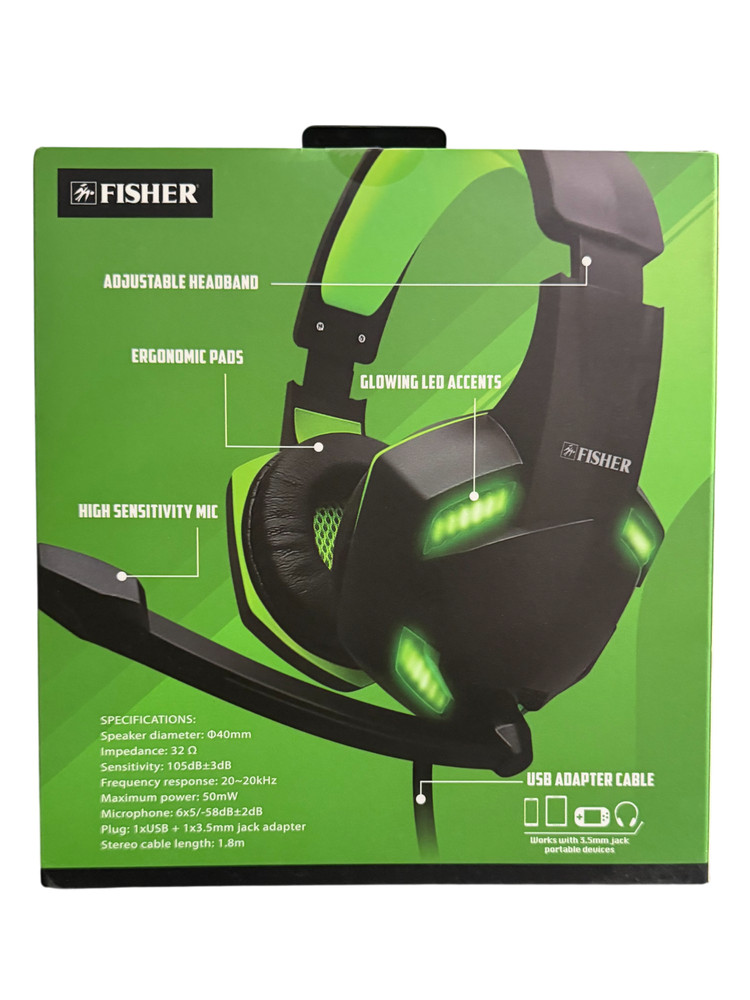 Fisher Gambit PRO Gaming Headset Green