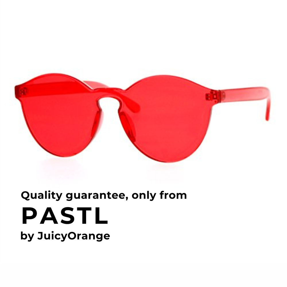 Rimless Flat Lens Sunglasses One Thick Translucent Round Lens Frame UV400